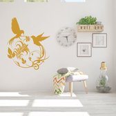 Muursticker Vogels -  Goud -  80 x 97 cm  -  slaapkamer  woonkamer  dieren - Muursticker4Sale