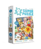 2 Süper Puzzle Pamuk Prenses Pinokyo 32 Parça