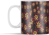 Mok - Panterprint - Patroon - Paars - Geel - 350 ml - Beker