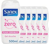 Partij van x 6 SANEX Douchegel zeepvrij Zero 0% Gevoelige huid - 500 ml