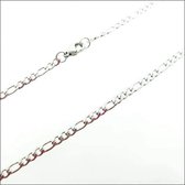 Ketting-figaro-staal-45cm-3mm-zilverkleurig