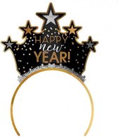 tiara Happy new year zilver/goud