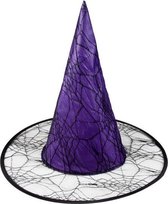 heksenhoed Wicca 40 cm polyester transparant/paars one-size