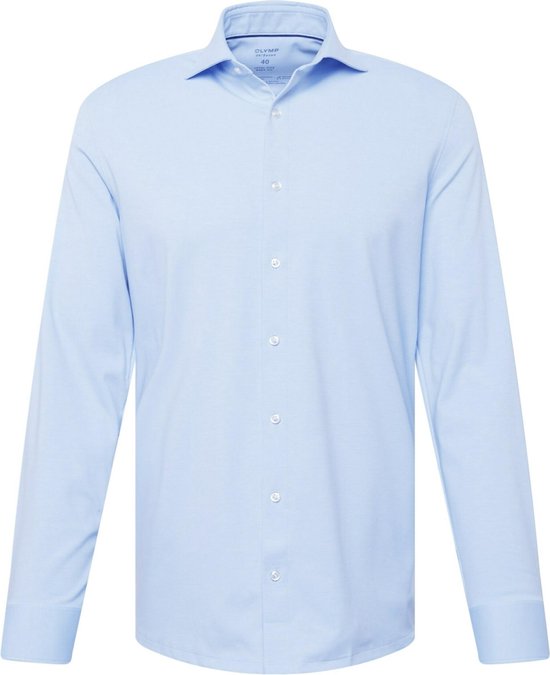 OLYMP Level 5 24/Seven Body Fit - Overhemd Voor Heren - Lichtblauw - Strijkvriendelijk - Boordmaat: 41/XL