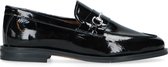 Manfield - Dames - Zwarte leren loafers met chain - Maat 40