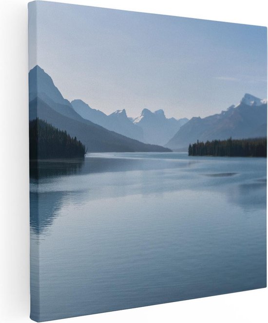 Artaza Peinture sur toile Lac près des Montagnes en Alberta, Canada – 30 x 30 – Klein – Photo sur toile – Impression sur toile
