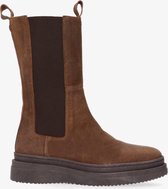 Tango | Lily 1-c cognac waxed suede chelsea boot - dk brown sole | Maat: 37
