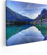 Artaza - Peinture Sur Toile - Lac Avec Reflet Dans Les Montagnes - 100x80 - Groot - Photo Sur Toile - Impression Sur Toile