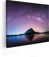Artaza Peinture sur toile Voie lactée sur une Berg en Thaïlande – 100 x 80 – Groot – Photo sur toile – Impression sur toile