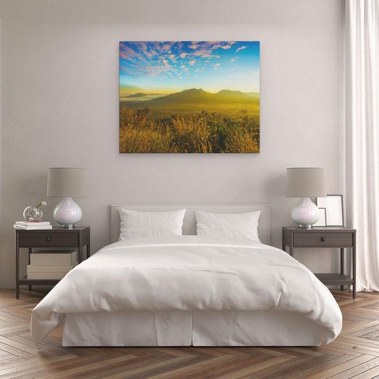 Artaza Peinture sur toile Montagnes avec brouillard en Thaïlande – 100 x 80 – Groot – Photo sur toile – Impression sur toile