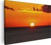 Artaza Canvas Schilderij Oranje Zonsondergang In De Oceaan - 60x40 - Foto Op Canvas - Canvas Print