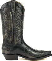 Mayura Boots 1927 Zwart/ Spitse Cowboy Western Dames Heren Laarzen Schuine Hak Two Tone Echt Leer Maat EU 44