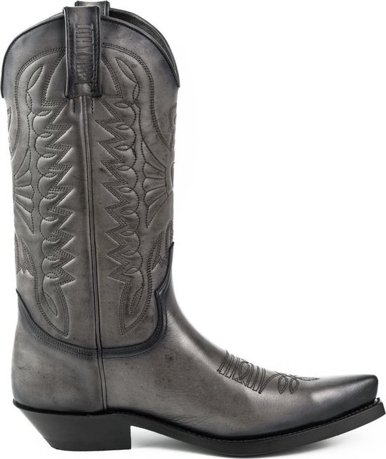 Mayura Boots 1920 Grijs/ Spitse Cowboy Western Line Dance Dames Heren Laarzen Schuine Hak Echt Leer Maat EU 41