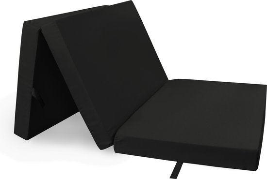 Wicotex opvouwbare matras – 195x85cm – Zwart – eenpersoonsbed – logeerbed – inklapbaar – logeermatras – afneembare hoes