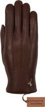 Schwartz & von Halen Leren Handschoenen voor Dames Chelsea - geitenleren handschoenen met lamswollen voering & touchscreen Premium Handschoenen Designed in Amsterdam - Bruin maat 8