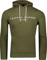 Tommy Hilfiger Sweater Groen Getailleerd - Maat XL - Heren - Herfst/Winter Collectie - Katoen;Polyester
