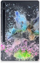 Cover Geschikt voor Samsung Galaxy Tab S7 Plus Print Case Vogel met transparant zijkanten