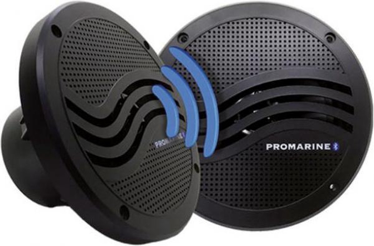 LTC Promarine BT65 zwarte Bluetooth Speakerset met ingebouwde Versterker 1xMaster 1xSlave | LTC-3000