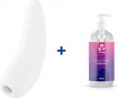 Satisfyer Curvy 2+ - Wit - Luchtdruk Vibrator + EasyGlide Siliconen Glijmiddel - 500ml