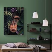 Poster Jungle Chimpanzee - Papier - Meerdere Afmetingen & Prijzen | Wanddecoratie - Interieur - Art - Wonen - Schilderij - Kunst