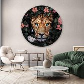 Muurcirkel Jungle Lioness Round - Plexiglas - Meerdere Afmetingen & Prijzen