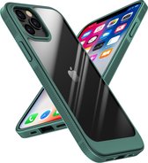 ShieldCase geschikt voor Apple iPhone 13 Pro hoesje TPU met rand - groen/transparant - Shockproof hoesje - Extra robuuste rand - Beschermhoesje - Shockproof Hardcase - Siliconen bumper