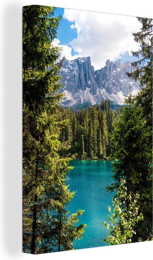 Toile Peinture Dolomites - Water - Italie - 90x140 cm - Décoration murale