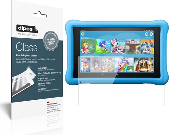 dipos I 2x Pantserfolie helder geschikt voor Amazon Fire HD 8 Kids Edition (2020) Beschermfolie 9H screen-protector