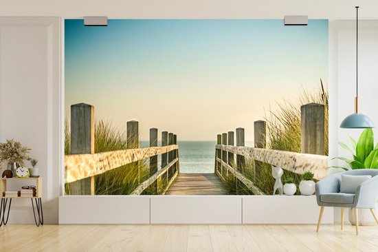Papier peint - Papiers Papier peint photo Clôture - Chemin - Mer - Largeur 330 cm x Hauteur 220 cm