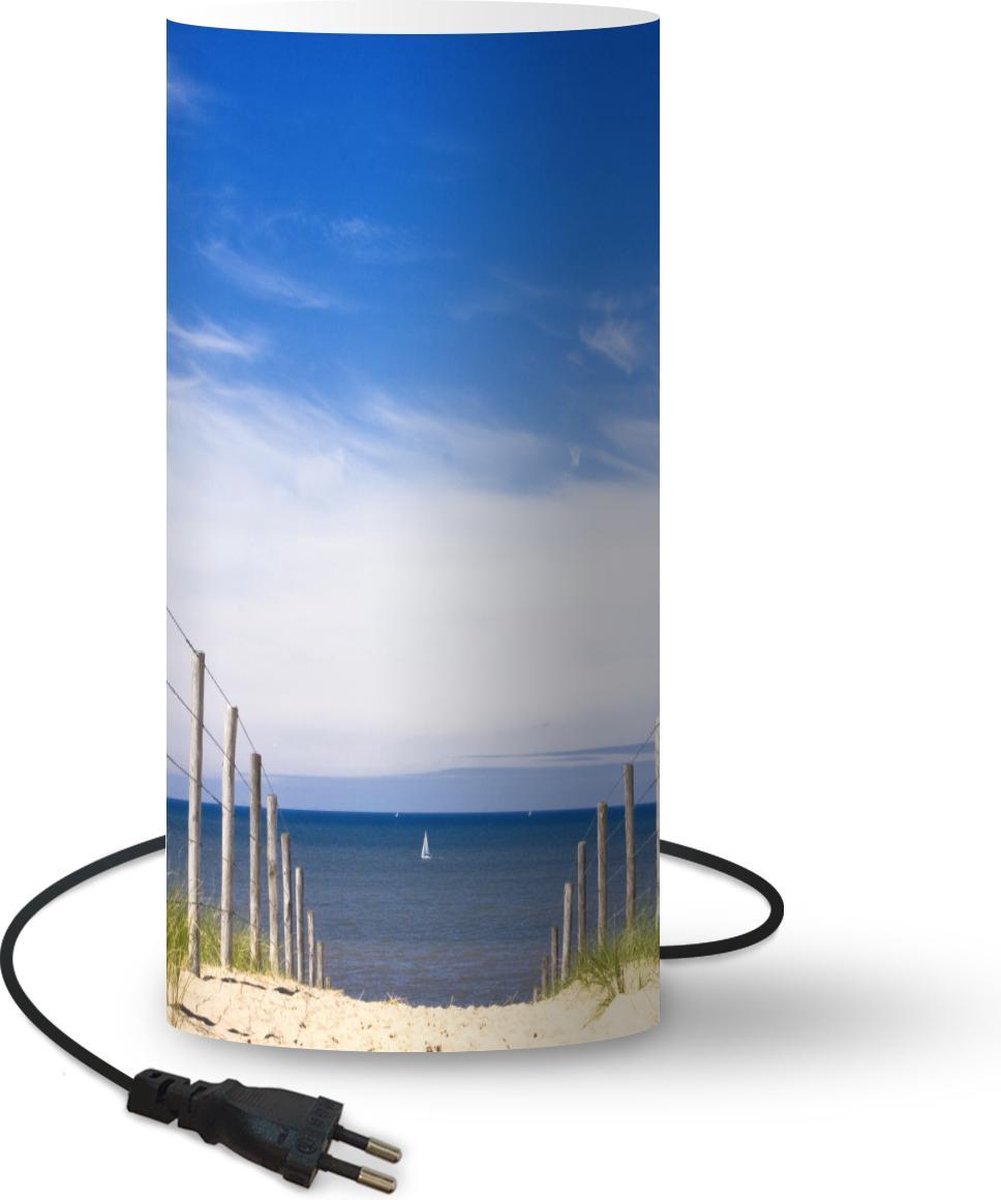 Lamp - Nachtlampje - Tafellamp slaapkamer - Zee - Lucht - Blauw - 33 cm hoog - Ø15.9 cm - Inclusief LED lamp