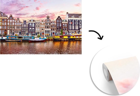 Papier peint - Papiers Papier peint photo Amsterdam - Maisons - Canaux - Largeur 360 cm x hauteur 240 cm