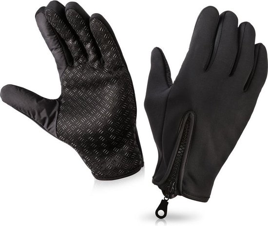 TECHNOSMART Zwarte touch screen handschoenen, Met rits, Voor de winter,  Maat XL,... | bol