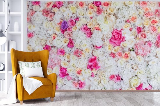 Papier Peint - Papier Papier peint photo Roses - Bloem - Couleurs - Largeur 600 cm x Hauteur 400 cm