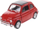 Fiat Nuova 500 rood staal 11 cm
