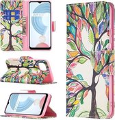 Voor OPPO Realme C21/C20 Gekleurd Tekenpatroon Horizontale Flip Lederen Case met Houder & Kaartsleuven & Portemonnee (Tree Life)