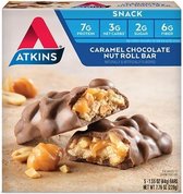 Atkins | Snack Bar | Caramel Chocolate Nut Roll | Doos | 5 x 44g | Snel afvallen zonder poespas!