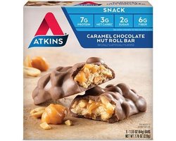 Atkins | Snack Bar | Caramel Chocolate Nut Roll | Doos | 5 x 44g