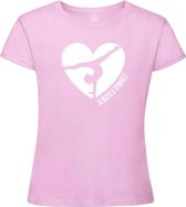 Sparkle&Dream - T-Shirt \'Love Gymnast\' Roze - 164 -  voor turnen en gymnastiek