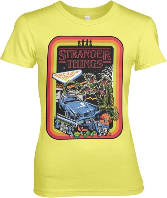Stranger Things Dames Tshirt -XL- Retro Poster Geel