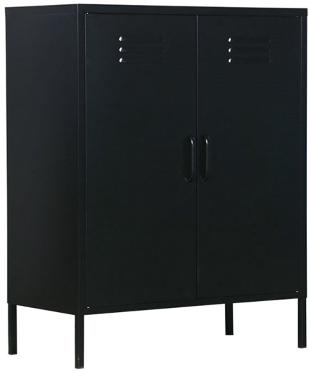 MaximaVida metalen lockerkast Finn 80 x 40 x 102 cm zwart - 2 schappen