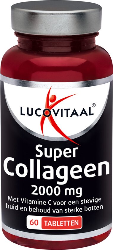 Flesje Lucovitaal Super Collageen 2000 mg met 60 tabletten.