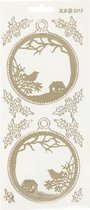 stickervel goud/wit kerstballen