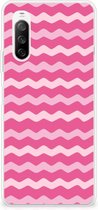 Bumper Hoesje Sony Xperia 10 III Smartphone hoesje Waves Pink