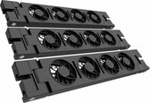 Heatfan Trio - 4 Ventilatoren Zwart -  incl. voeding en Verbindingskabel trio 4 fans