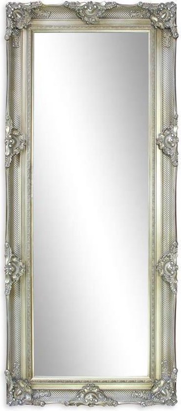 Spiegel - Zilveren spiegel - Groot, Zilver - 219 cm hoog