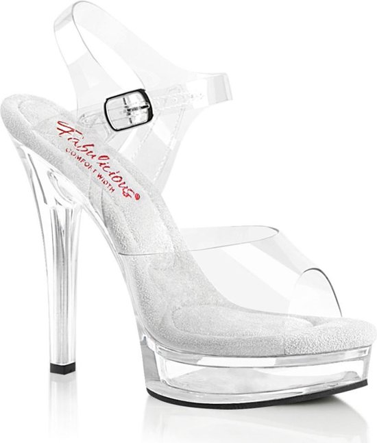 Fabulicious Ankle Strap Sandal -41 Shoes- MAJESTY-508 US 11 Transparent / Wit