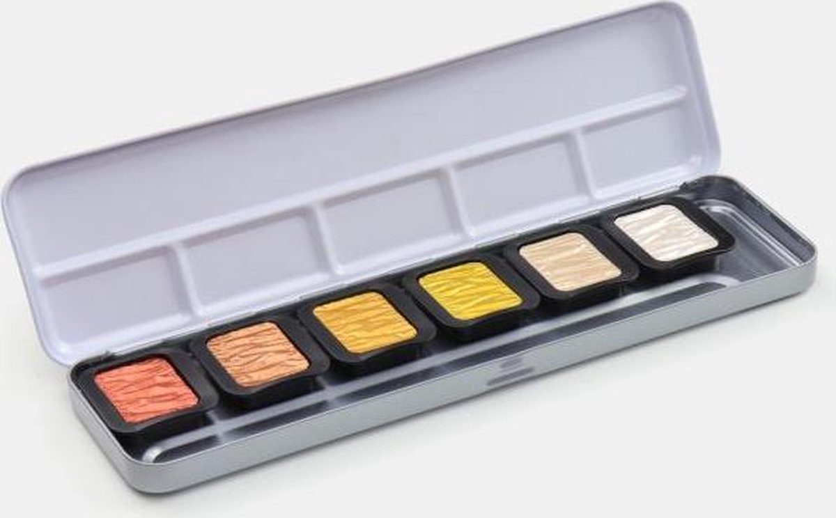 FINETEC® Parelmoer aquarelverf set Metals | 6 kleuren — afbeelding 5