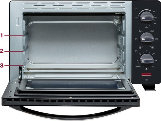 Inventum OV207B - Vrijstaande heteluchtoven - 20 liter - 1350 watt - 6 programma's - Zwart