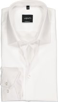 VENTI modern fit overhemd - mouwlengte 7 - wit - Strijkvrij - Boordmaat: 44