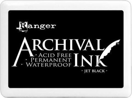 Tampon encreur permanent d'archivage - Noir jais - Noir